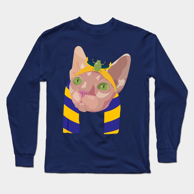 Egyptian Sacred Sphynx Cat Long Sleeve T-Shirt by tatadonets